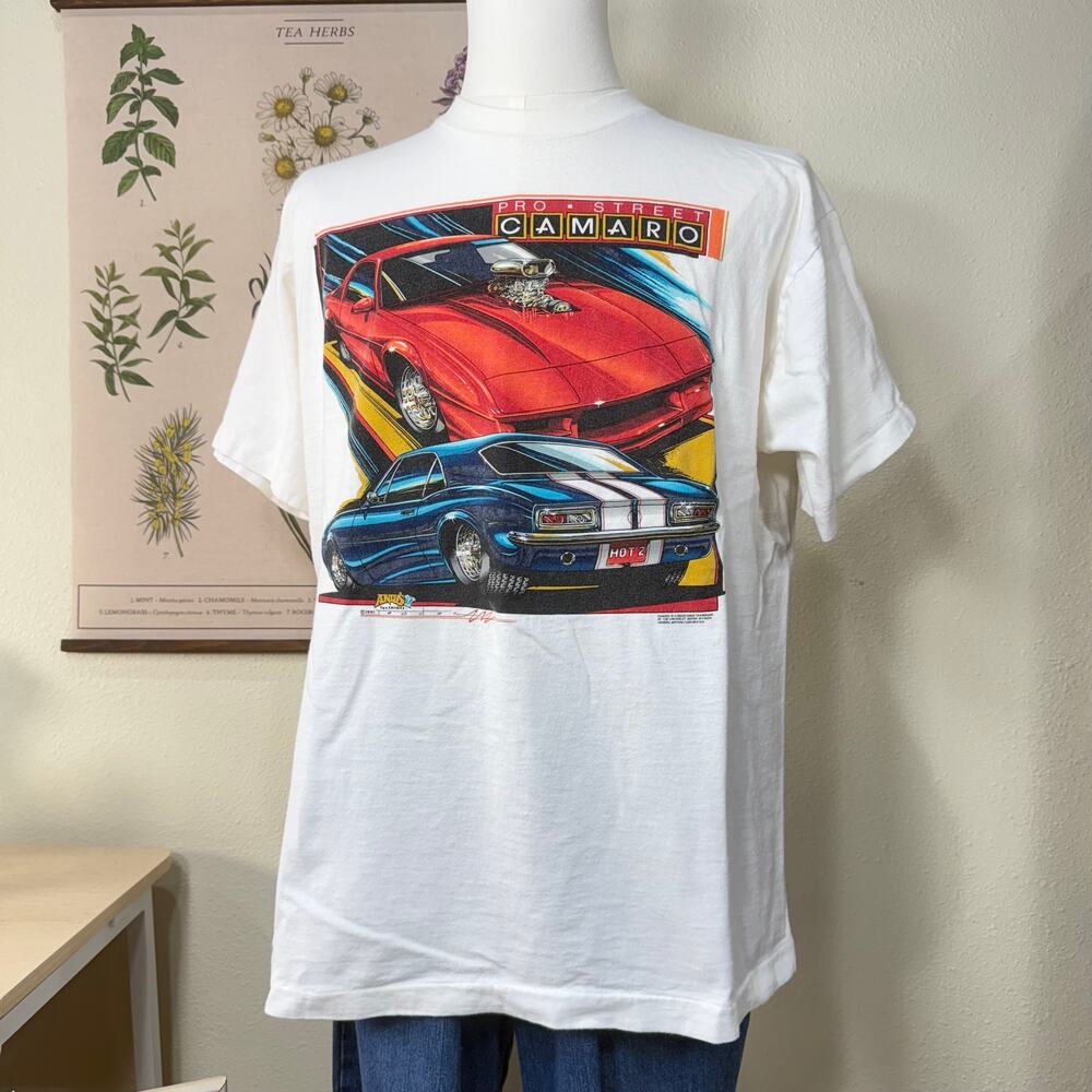 Vintage 90s Chevrolet Camaro Muscle Car Single Stitch Retro Andys Tee T-Shirt XL